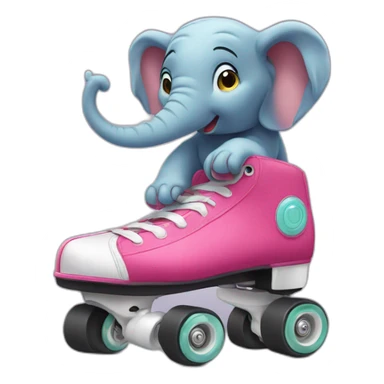 éléphant in roller-skate sticker