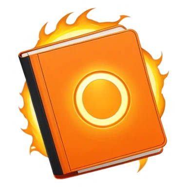A bright orange book with a black, bold X with an edgy texture, exuding energy and pure, unapologetic confidence..orange halo aura.. unstoppable sticker