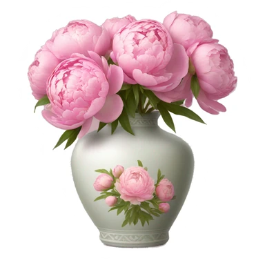 Pink peonies bouquet in vase sticker