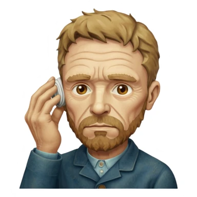 vincent van gogh holding his ear sticker