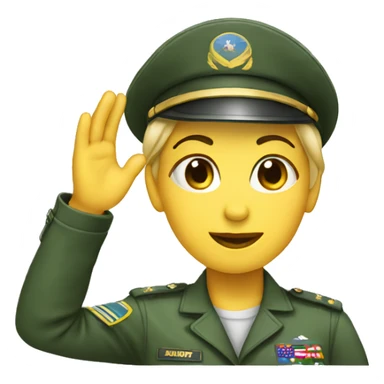 Female saluting sticker