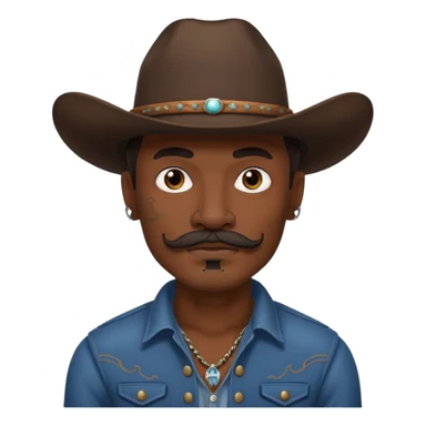tattooed and mustached cowboys dark face sticker