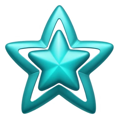 teal star with hearts sticker