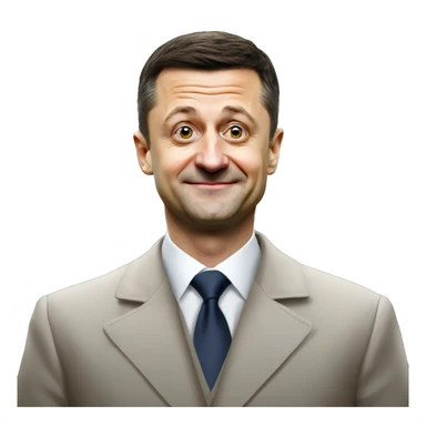 President of Ukraine Vladimir Zelenskiy with clown nose sticker