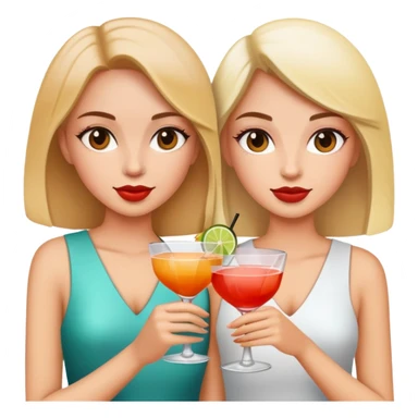 two girls with cocktails  sticker