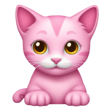 Pink kitty heart sticker