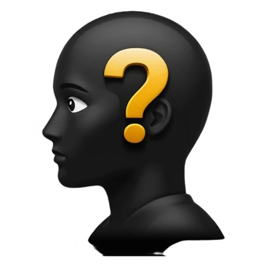dark shadow of a person with a question mark in head sticker