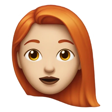 Red hair Lipstick Face covered in milk liquid sticker