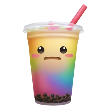 rainbow bubble tea sticker