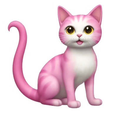 mermaid cat pink tail sticker