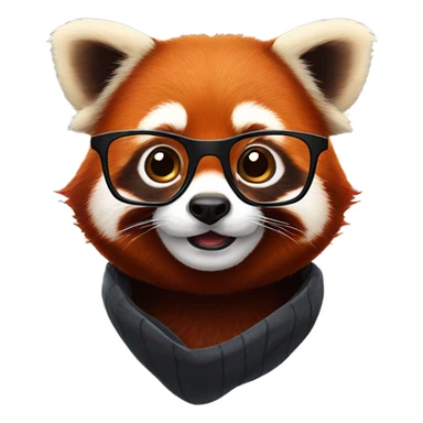 Red panda wearing glasses sticker