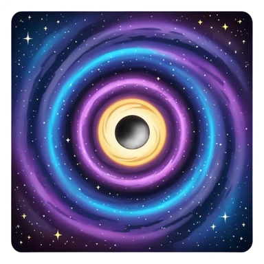 A black hole swirling with mysterious darkness, surrounded by stars and galaxies sticker