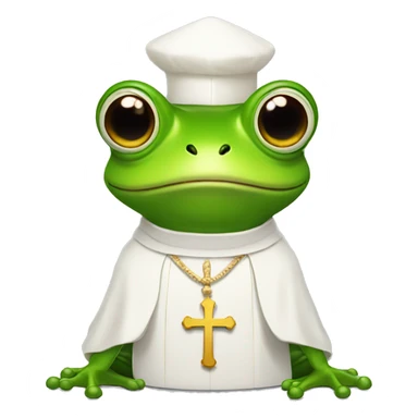 frog wearing airpods dressed as a priest sticker