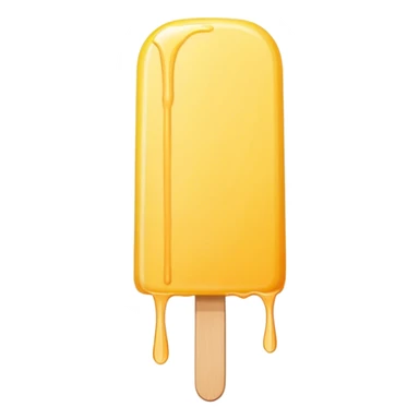 Thin yellow popsicle with rounded top and dripping  sticker