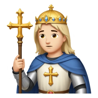 Crusader bowing befor God sticker