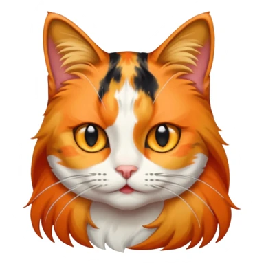 One eyed long hair calico cat sticker