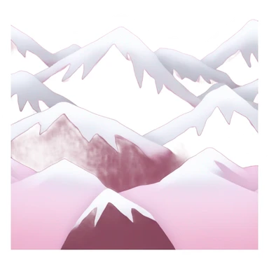 pink mountains with white snow sticker