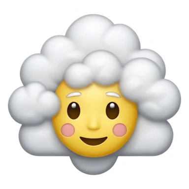 clouds spinning around the head of a yellow face emoji that looks spaced out sticker