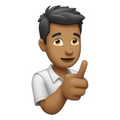 man putting his index finger sticker