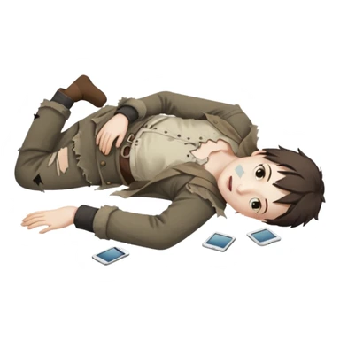 laying on the groud FALLEN sticker