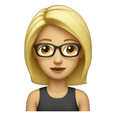 Mujer pelo muy corto rubia con gafas sticker