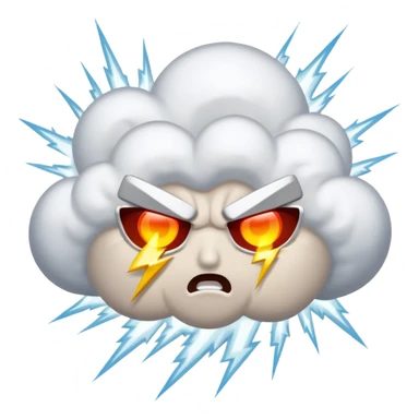White Thunder - Very Angry - Completely White/Shades of White - Big - White Lightning - Not an animal sticker