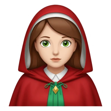 Handmaid woman with brown hair and green eyes sticker