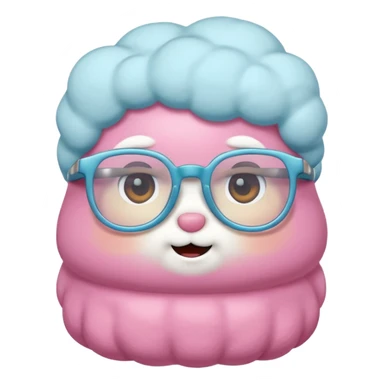 colorful marshmallow with glassess sticker