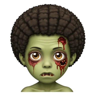 Child zombie with afro and cuts under eye sticker