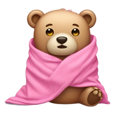 bear wrapped in pink blanket sticker