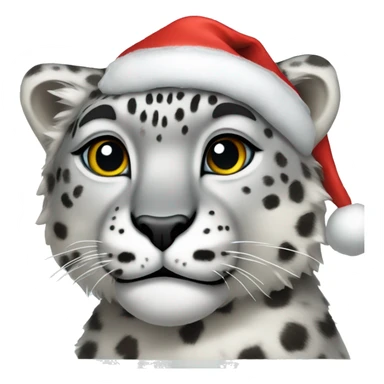 Snow leopard in Santa hat sticker