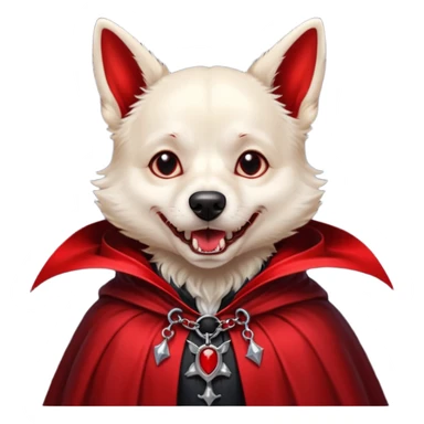    {
      "type": "object",
      "look": "dog in red collar cloak",
      "description": "a loyal vampire dog wearing a red collar cloak"
    } sticker