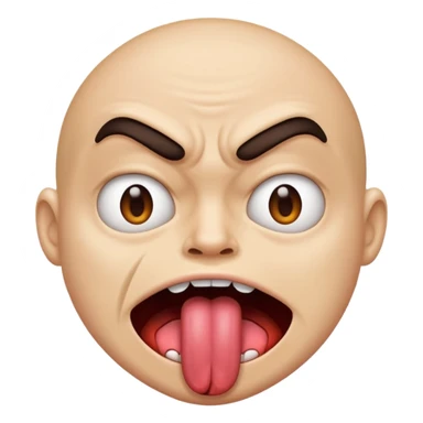 Mad face with tongue sticking out  sticker