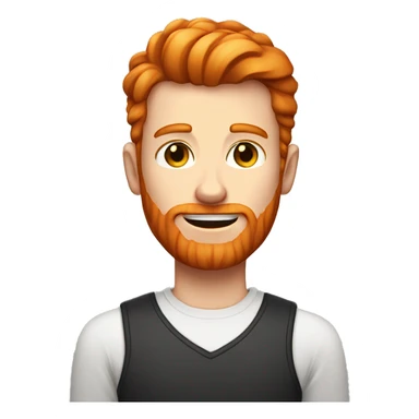ginger guy with a sharp jawline and square face format, stubble beard, teenager sticker