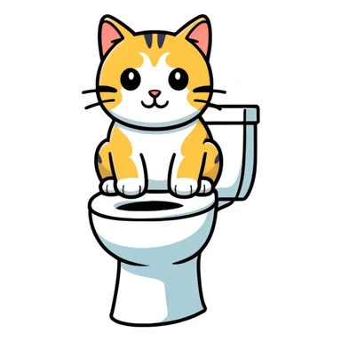 Cat on the toilet sticker