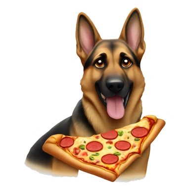 german sheperd eating pizza sticker
