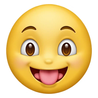 Emoji with its tounge out smiling whilst looking up sticker