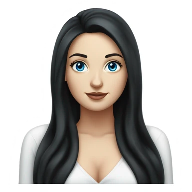 profle picture stunning curvy white woman, long black hair, blue eyes sticker