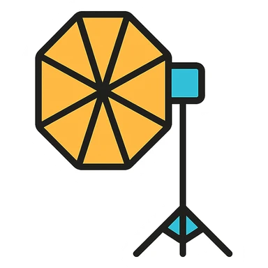 softbox, color outline icon style, clean lines, no text sticker