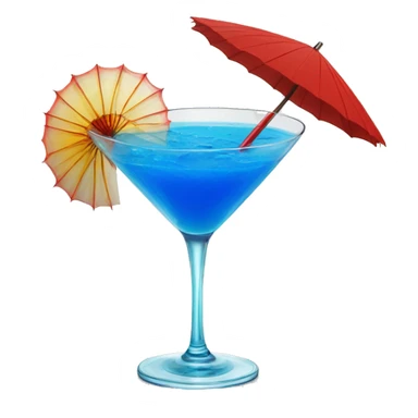 Blue Cocktail with a red parasol on top sticker
