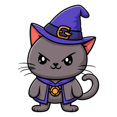 Black cat sorcerer’s apprentice sticker
