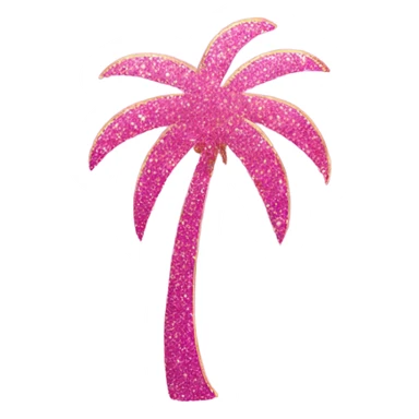 Pink palm tree with glitter  sticker