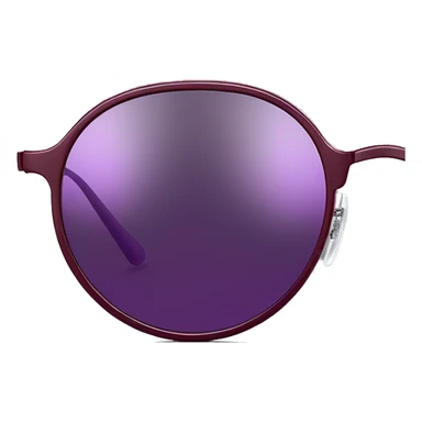 dark red  ray ban round metal sunglasses  with purple frame front view  sticker