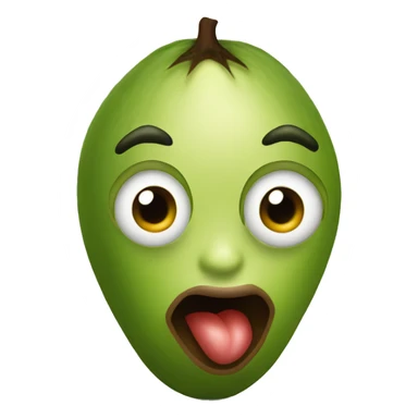 create an avocado with big lips and some eyes sticker