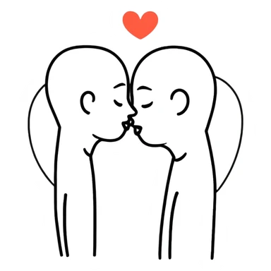Men kissing  sticker