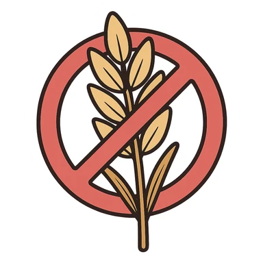 wheat stalk with a red slash through it sticker