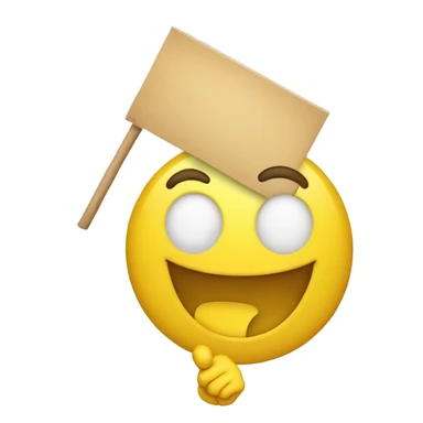 laughing yellow face holding sign goal sticker