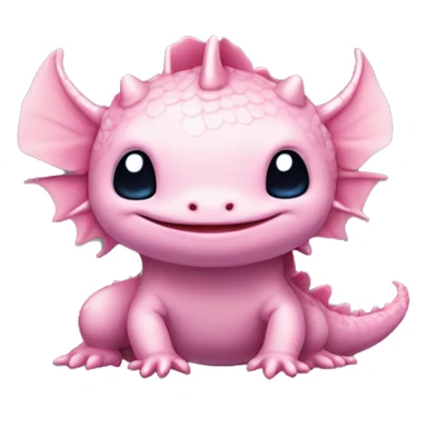 high detailed, high resolution, pink, cute, axolotl, stitch, chibi, sanrio, pokemon, like chinese dragon sticker