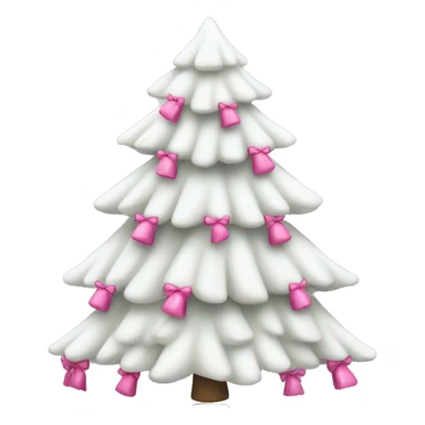 white christmas tree with pink bows  sticker