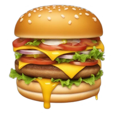 Emmanuel Macron mange un hamburger sticker